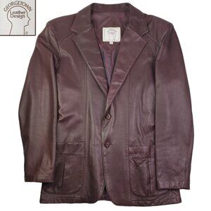 Georgetown Leather Design Remy Vintage Jacket Blazer Soft Supple Men's 46L